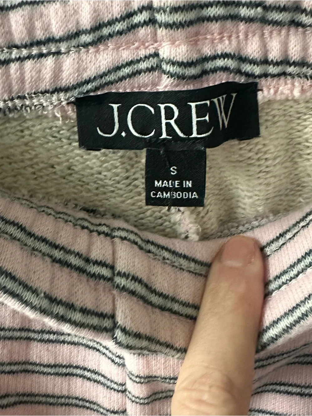 J. Crew Pink Heritage Terry Stripe Shorts With Pockets Size Small